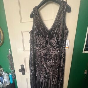 R&M Richard’s black sequin gown